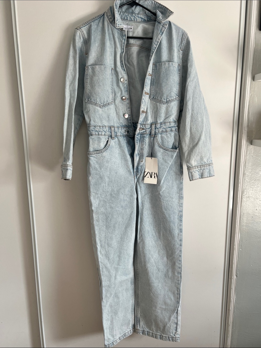 Zara soft denim tapered jumpsuit NEW SZ Small